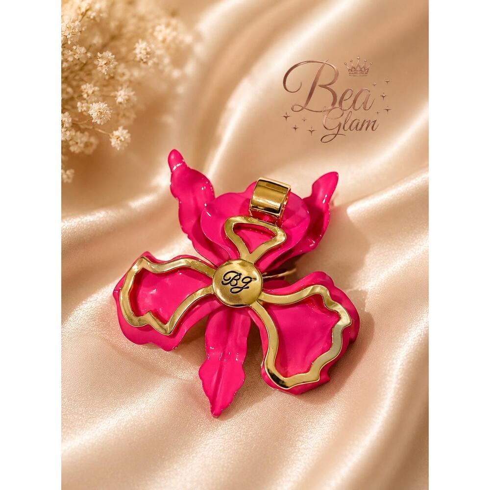 Betsey Johnson Orchid Statement Pendant Pink, Purple - Picture 12 of 13